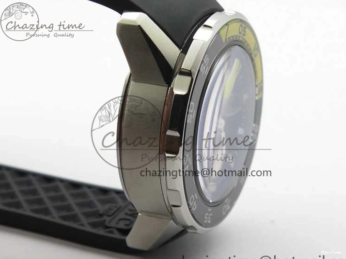 MIROTIME 0216 Aquatimer Chrono IW376702 SS BLS 1:1 Best Edition Black Dial on Black Rubber Strap A WellDesigned 7105